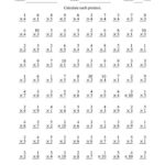 100 Vertical Questions Multiplication Facts 1 5 By 1 10 A