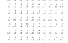 100 Vertical Questions Multiplying 1 To 12 By 1 To 11 Printable