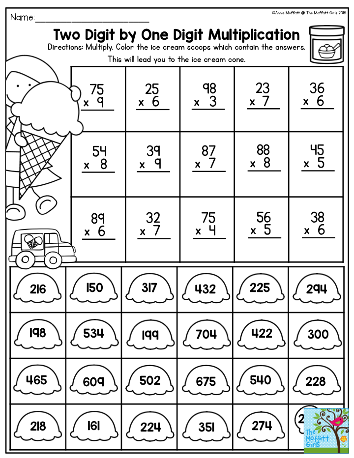 2 Digit By 1 Digit Multiplication Games Printable Worksheetpedia