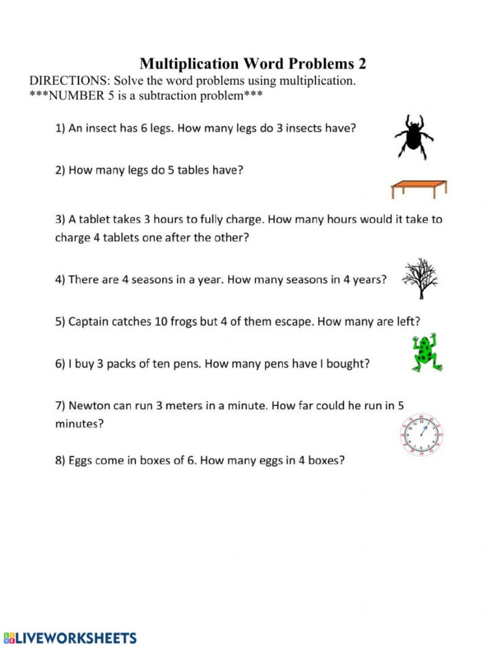 Worksheet On Multiplication Word Problems