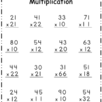 2 Digit Multiplication Worksheet School