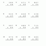 2 Digit Times 2 Digit Multiplication Worksheets Times Tables Worksheets