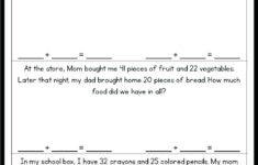 2nd Grade Math Word Problems Best Coloring Pages For Kids