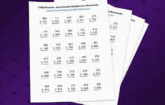 3 Digit Numbers Printable Multiplication Worksheets