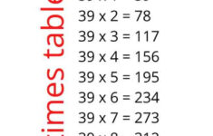 39 Times Table Printable Multiplication Table