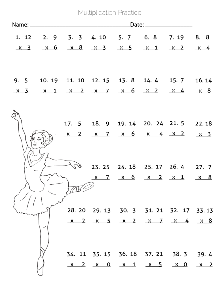 Multiplication Practice Sheets Grade 3