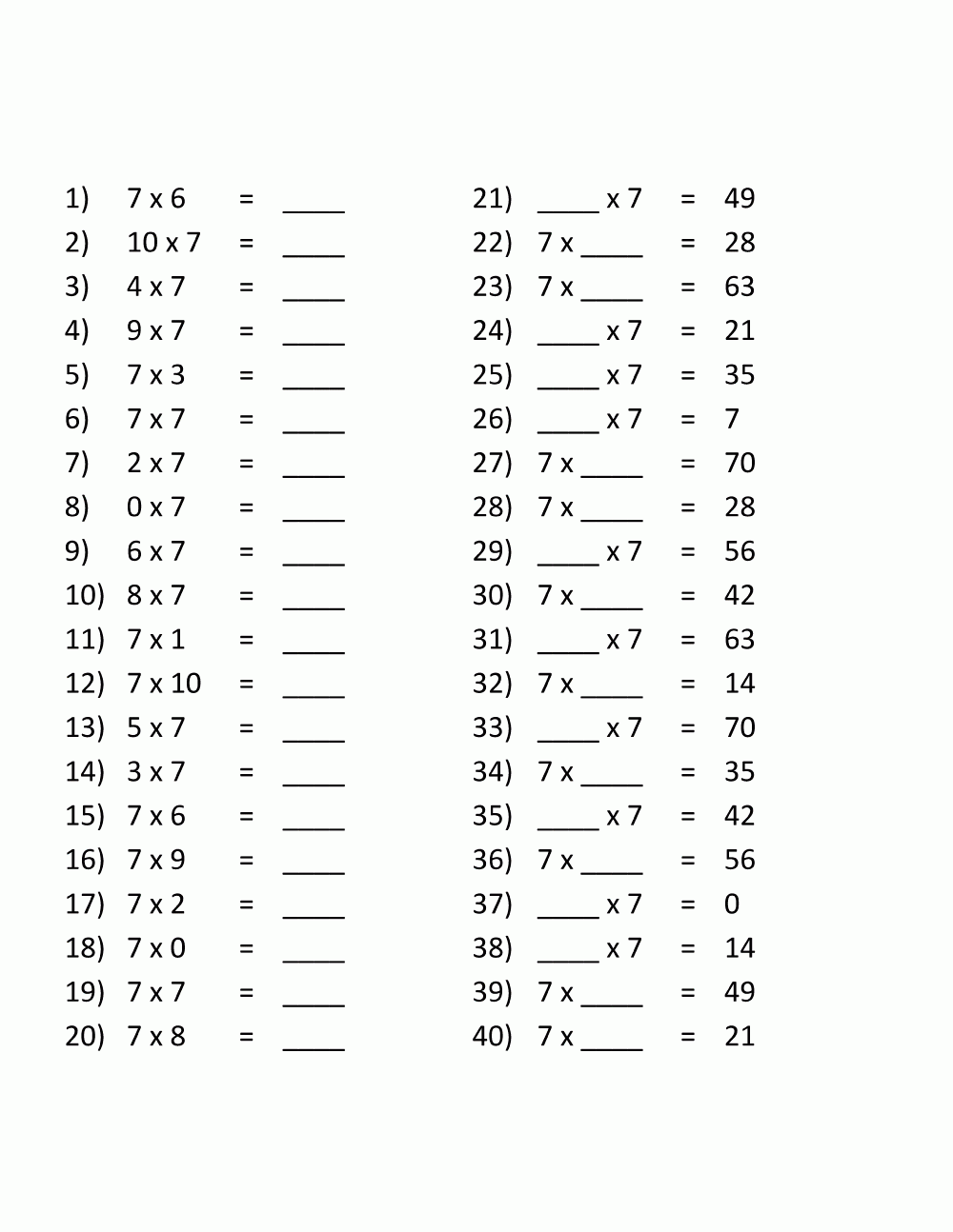 3rd Grade Multiplication Worksheets Best Coloring Pages For Kids