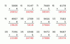 4 Digit Multiplication Worksheets Times Tables Worksheets