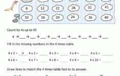 4S Table Multiplication Times Tables Worksheets
