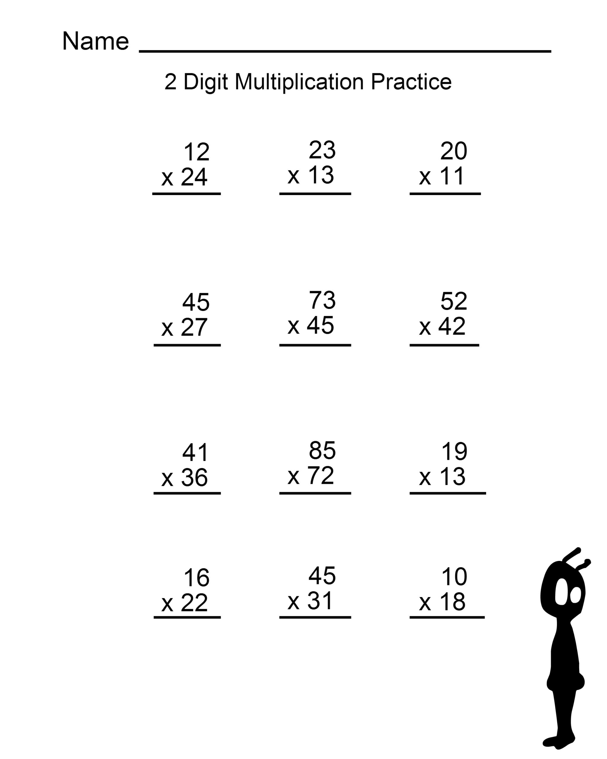 Free Printable Multiplication Worksheets Grade 4 Multiplication