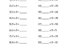 5 X Tables Worksheet Multiplication Worksheets Preschool Math
