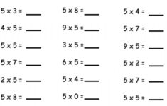 5s Multiplication Fluency Worksheet