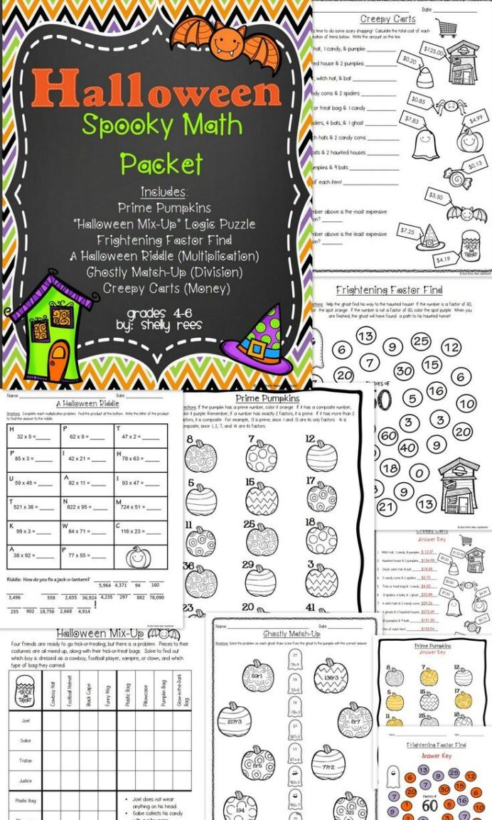 5th Grade Halloween Themed Math Worksheets AlphabetWorksheetsFree