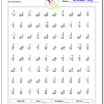 5th Grade Math Worksheets Multiplication And Division Printable Math