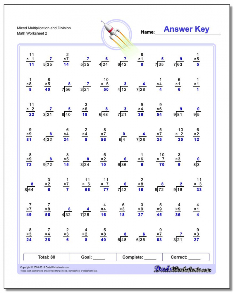 5th Grade Math Worksheets Multiplication And Division Printable Math 