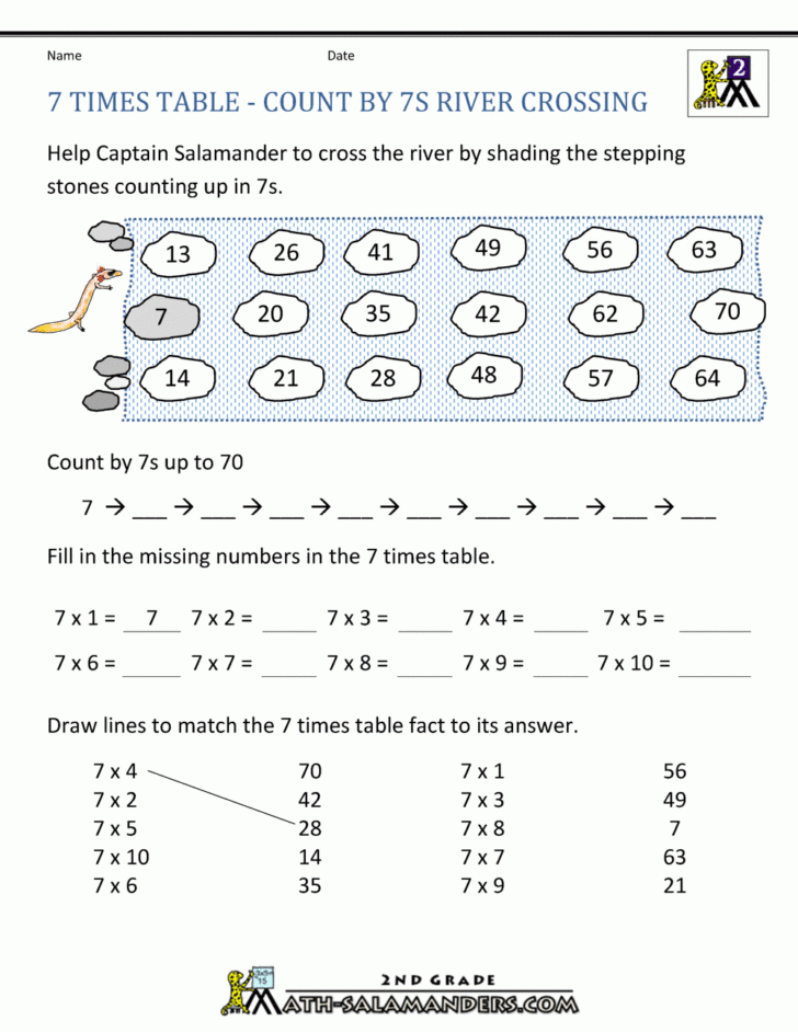 Multiplication X 7 Worksheets Multiplication Worksheets
