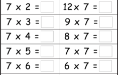 7 Times Table Worksheets To Print Activity Shelter