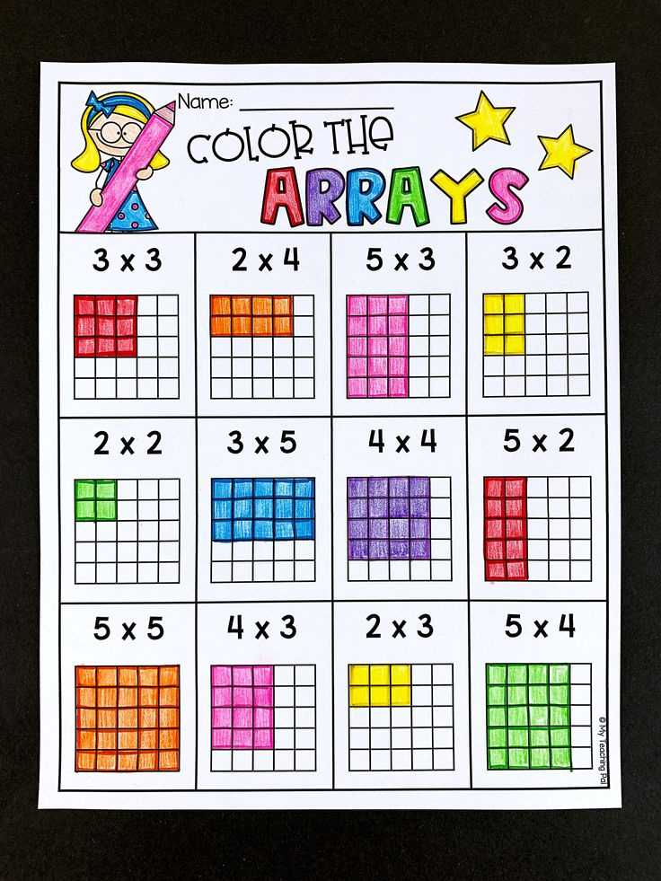 Arrays Multiplication Worksheets Learning Math Teaching 