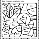 Autumn Fall Color By Multiplication Worksheets Multiplication