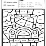 Back To School Color By Number Worksheets In 2021 Third Grade Math