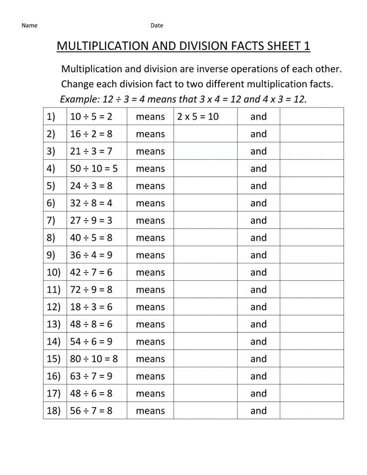Basic Math Facts Worksheets Math Fact Worksheets Basic Math Math Facts