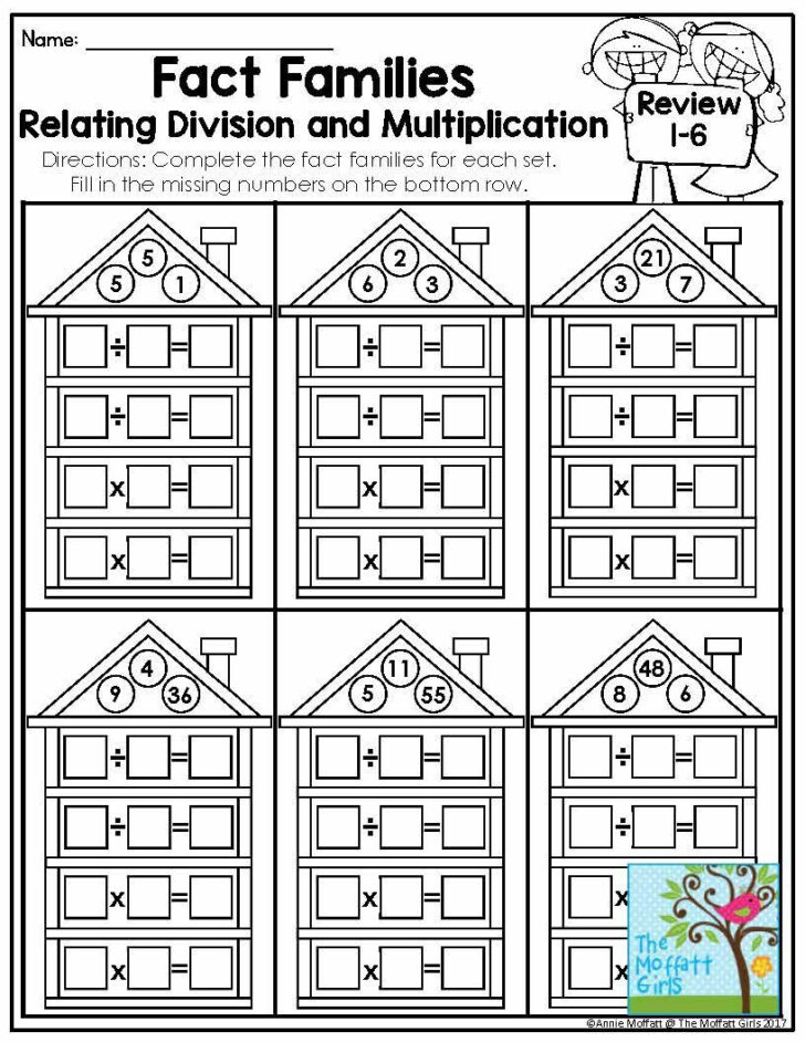Multiplication And Division Fact Families Worksheets