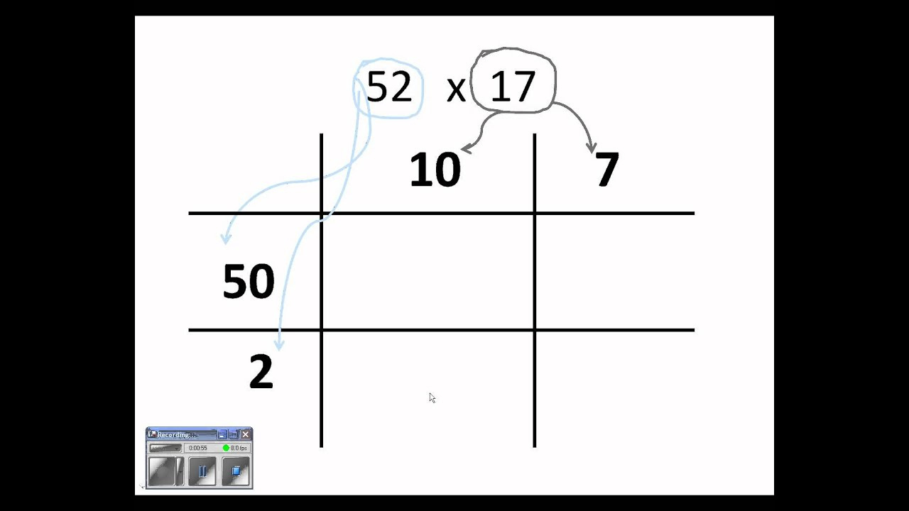 Box Method Multiply 2 Digit Nos wmv YouTube