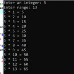 C Program To Print Multiplication Table Programming Code Examples