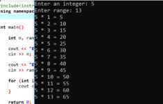 C Program To Print Multiplication Table Programming Code Examples