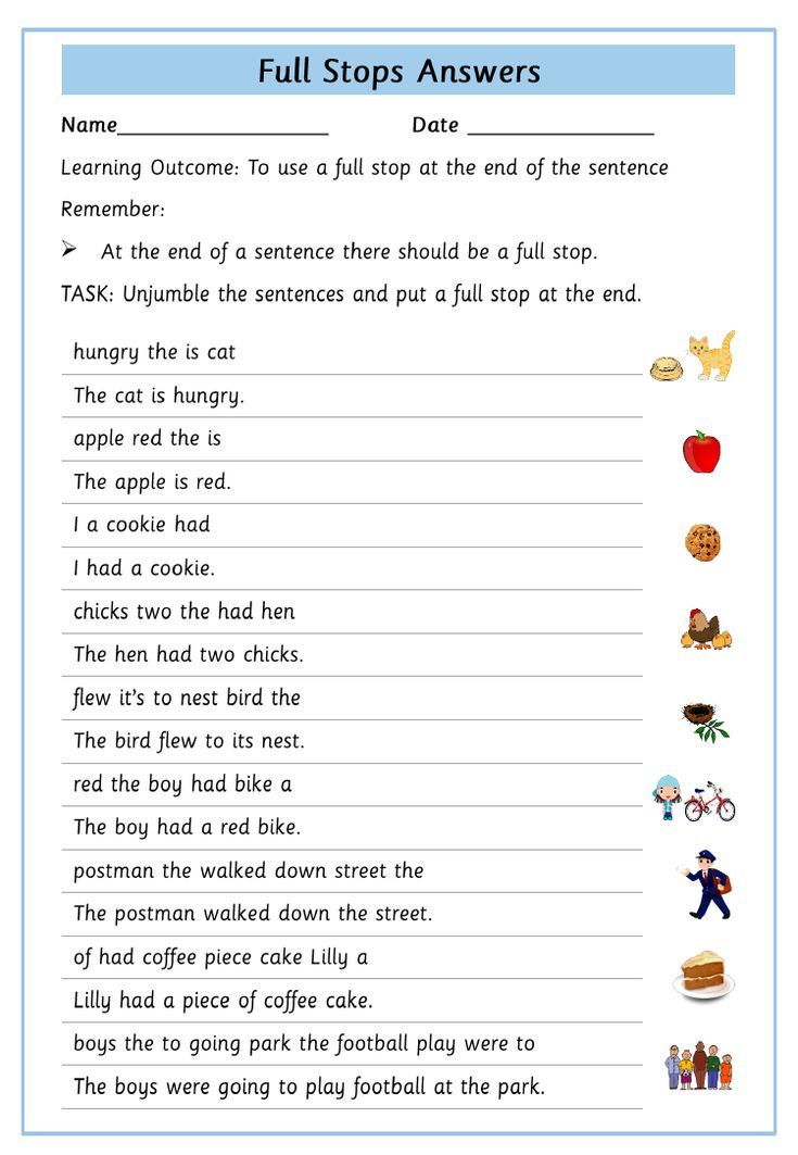 Capital Letters And Full Stops Worksheets Teaching Resources 