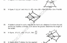 CBSE Class 10 Mental Maths Similar Triangles Worksheet