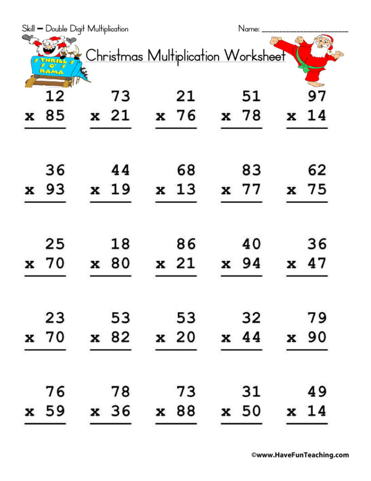 Multiplication Worksheets Double Digits