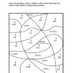 Color By Number Multiplication Math Coloring Worksheets Math