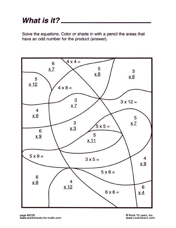 Color By Number Multiplication Math Coloring Worksheets Math 