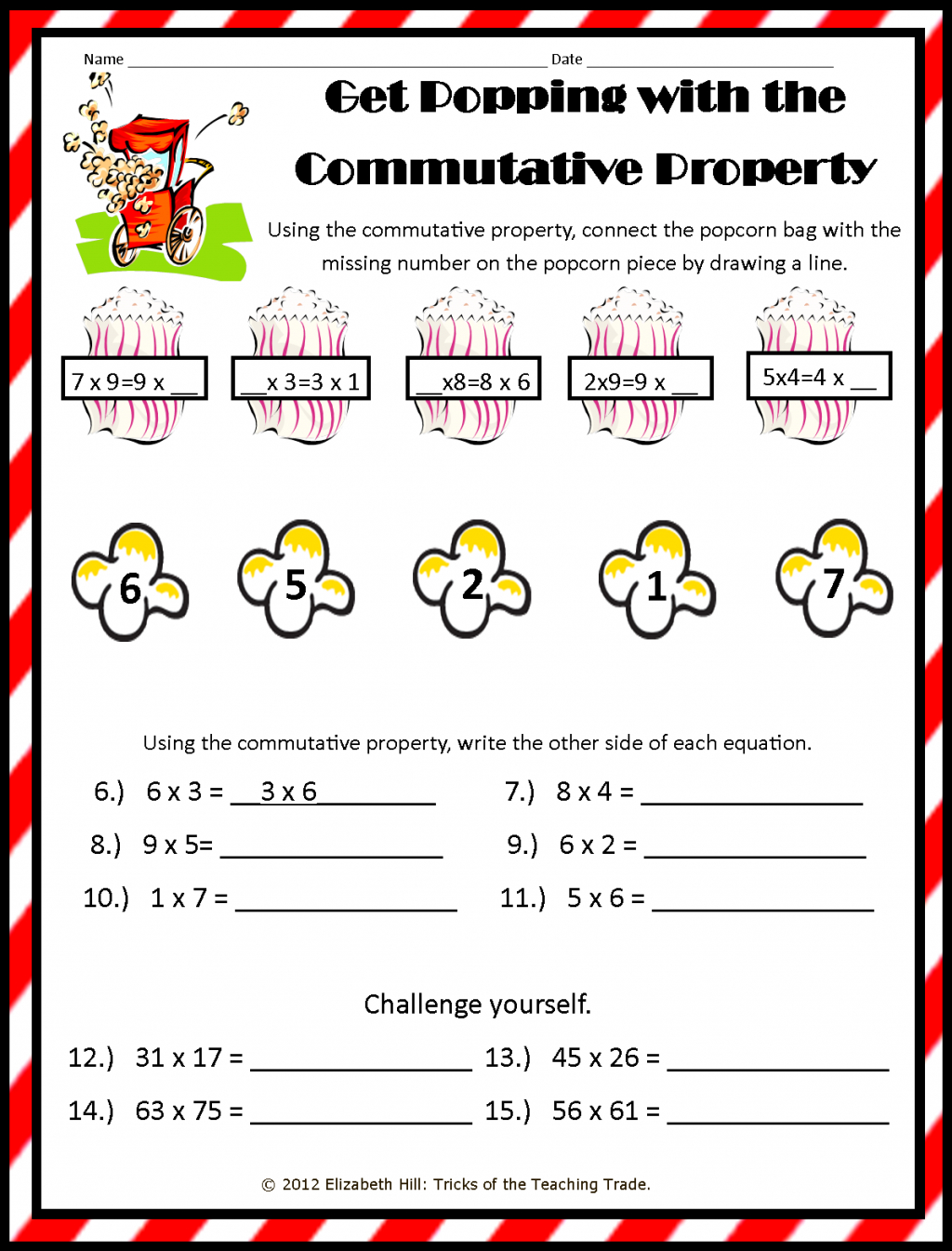 Commutative Property Of Multiplication Worksheets Pdf Db excel