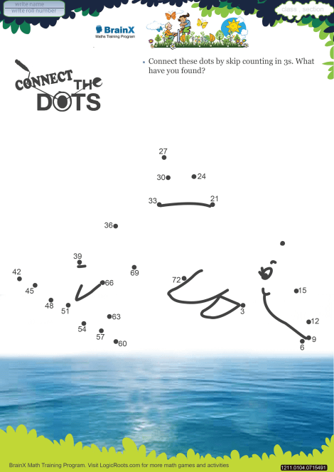 Connect The Dots Dolphin 1 Math Worksheet For Grade 1 Free 