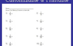 Converting Fractions To Decimals Worksheet Customizable And Printable