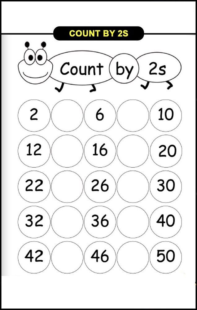 Count By 2s Worksheet Kids Learning Activity Kindergarten Math 