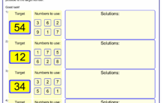 Countdown Numbers Worksheet Free Printable Math Game Worksheets
