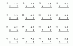 Decimal Multiplication Worksheets 5th Grade