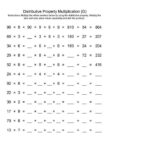 Distributive Property Of Multiplication Over Addition Worksheets