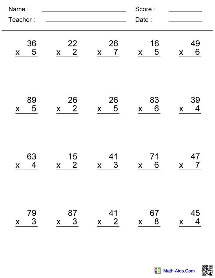 Double Digit Multiplication Worksheet 1 Hoeden At Home