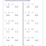 Estimating Products Quotients Worksheets Multiplication Facts