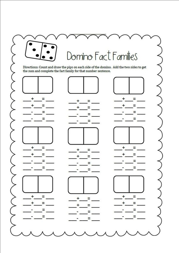 Fact Families Worksheets First Grade Activity Shelter