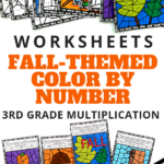 Fall Multiplication Color By Number Worksheets Fall Math Homeschool