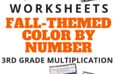 Fall Multiplication Color By Number Worksheets Fall Math Homeschool