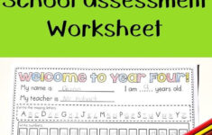 First Day Of School Assessment Worksheet Grade 4 This Worksheet Is A