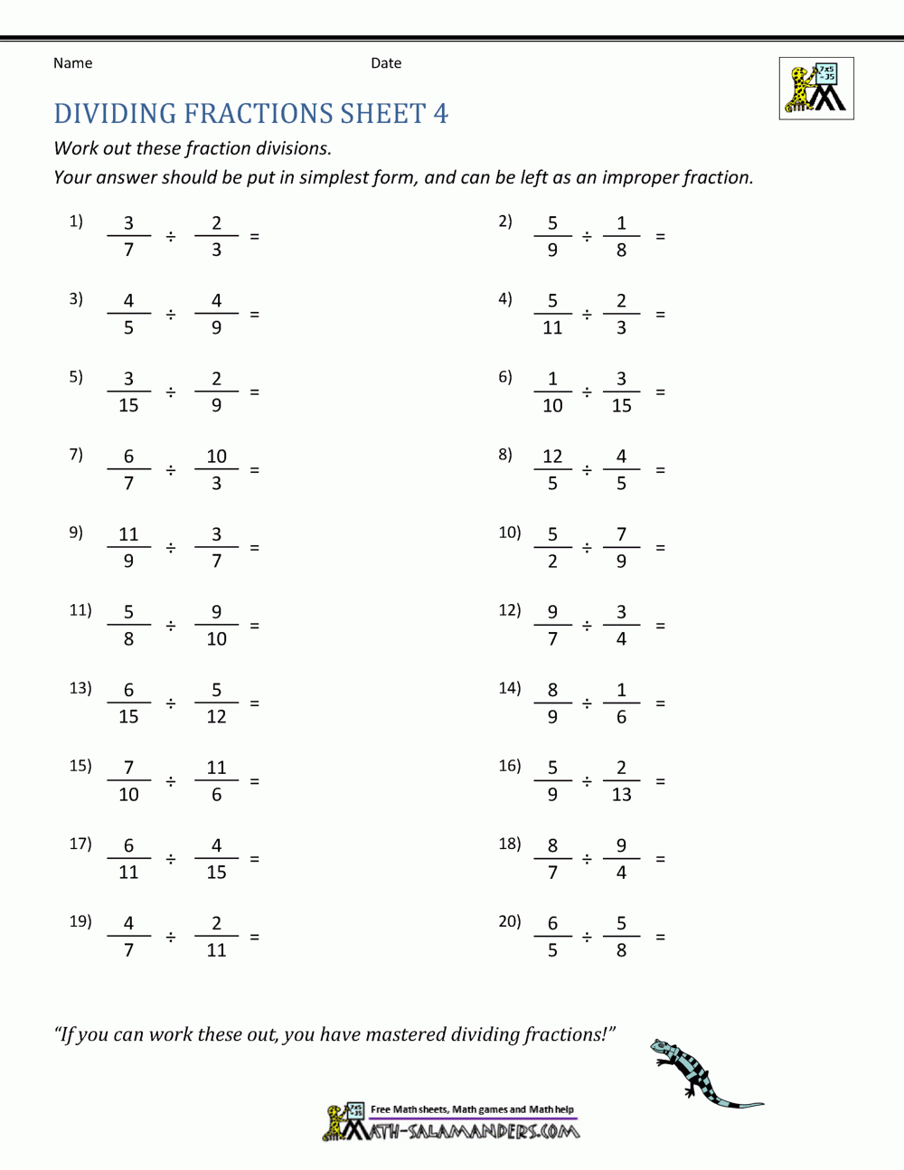 Fraction Division And Multiplication Worksheets Times Tables Worksheets