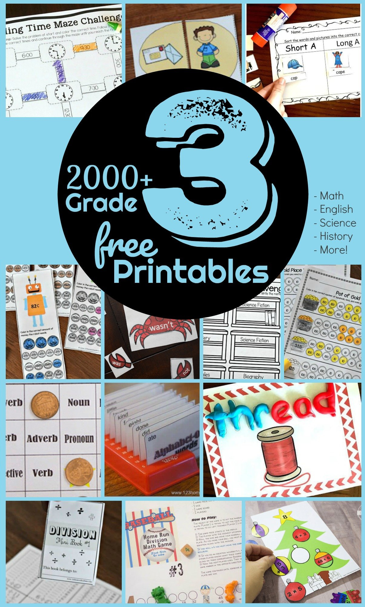  FREE 3rd Grade Worksheets