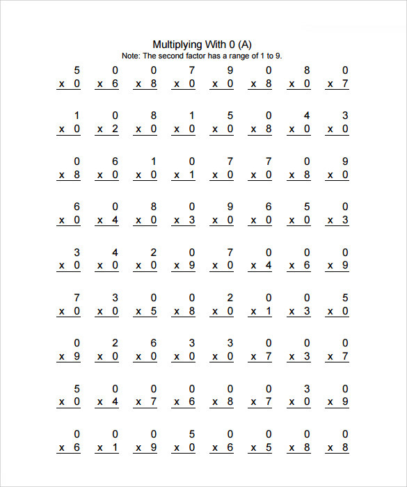 FREE 8 Sample Vertical Multiplication Facts Worksheet Templates In PDF